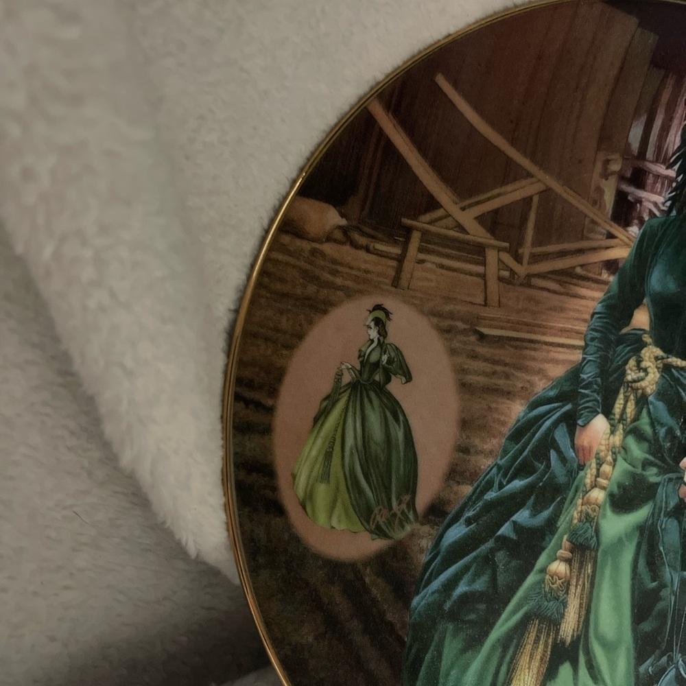 The Bradford Exchange Green and Gold Drapery Scarlett O’Hara dress - Picture 2 of 3